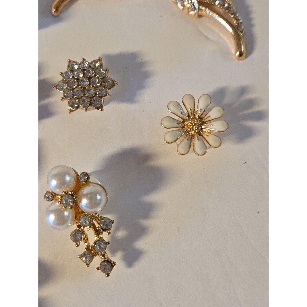 10 Piece Set Sparkle Jeweled Shoe Charm Jibbitz White Rhinestones Bling Love - Picture 4 of 7